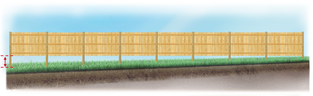 A level fence installed on uneven ground Toronto Ontario