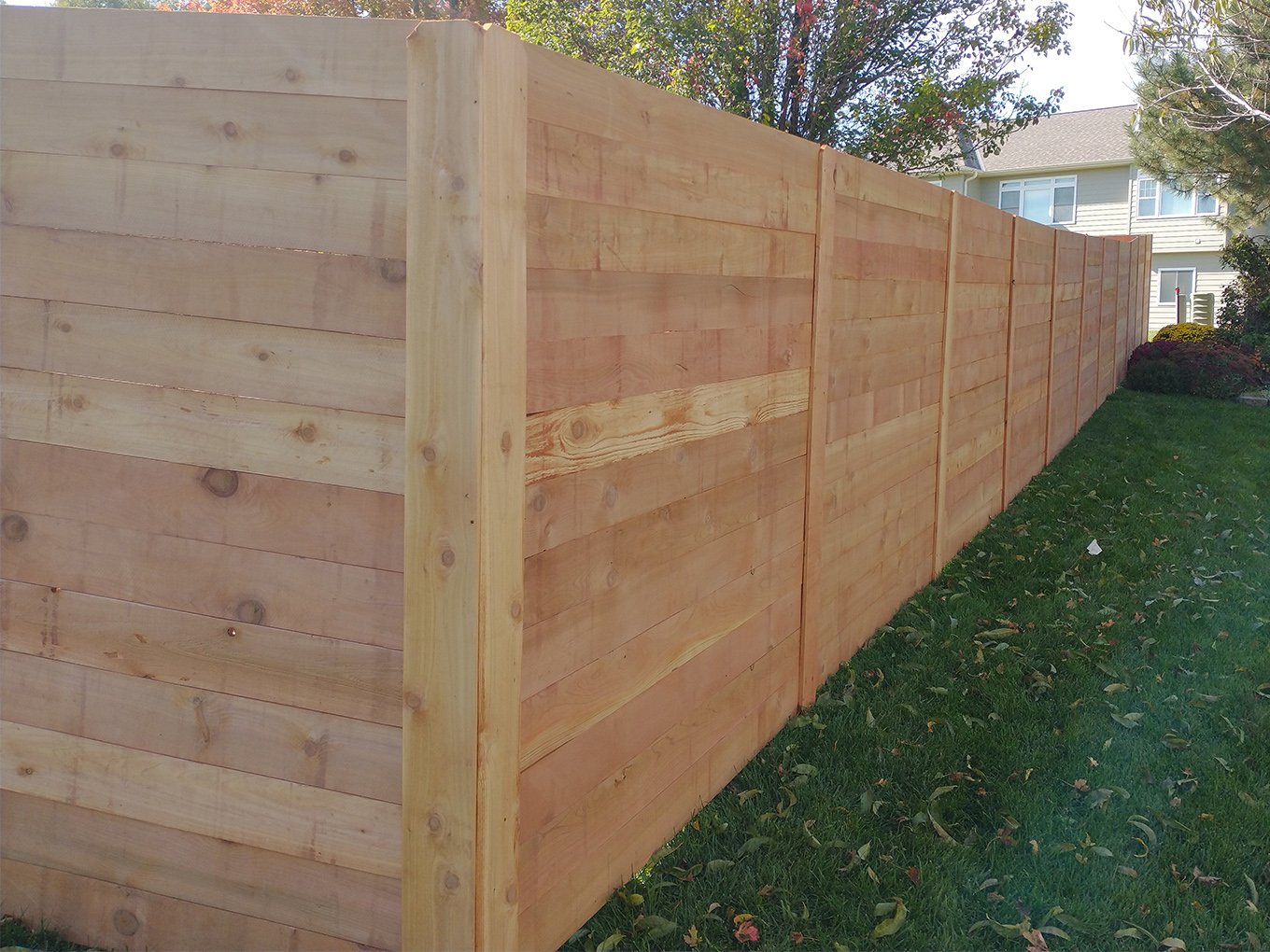Caledon ON horizontal style wood fence
